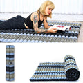 Leewadee - Foldable Floor Mattress - Japanese Roll Up Futon -Trifold Tatami Mat- Guest Floor Bed - Camping Mattress - Thai Massage Mat, Kapok Filled, 75 x 57 inches, Blue
