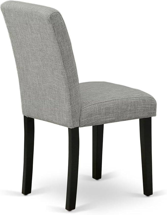 East West Furniture V696AB106-5 5 Piece Dining Table Set for 4 Includes a Rectangle Kitchen Table with V-Legs and 4 Shitake Linen Fabric Upholstered Parson Chairs, 36x60 Inch, Multi-Color