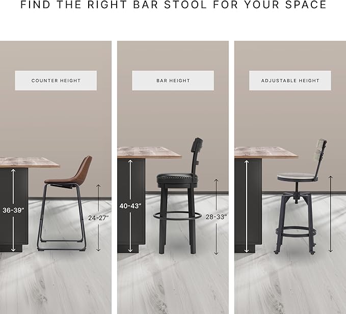 Signature Design by Ashley Lyncott Contemporary 28.5" Counter Height Upholstered Bar Stool with Foam Cushion, 2 Count, Charcoal & Brown