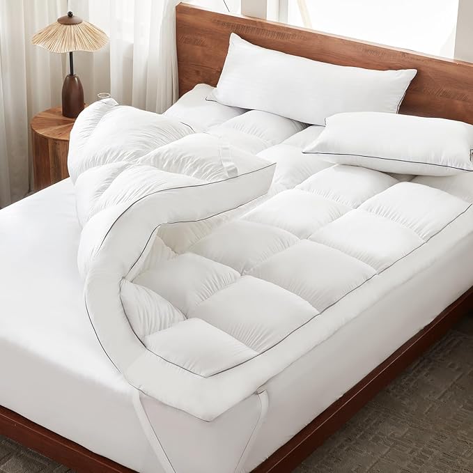 Decroom 5 Inch Memory Foam Mattress Topper Full Size, Filled with Breathable Memory Foam Pillow Topper, Soft Fluffy Supportive Bed Mattress Pad for Back Pain Relief, 75x54x5 Inch