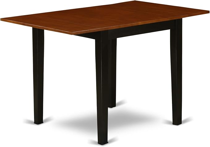 East West Furniture NDAN3-BCH-W 3 Piece Modern Dining Table Set Contains a Rectangle Wooden Table with Dropleaf and 2 Kitchen Dining Chairs, 30x48 Inch, Black & Cherry