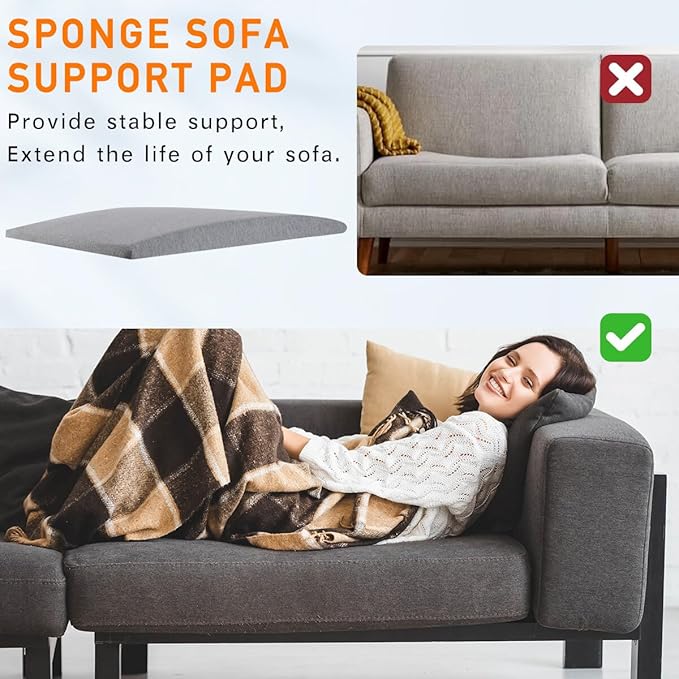 Couch Cushion Support for Sagging Seats, 20" x 20" High-Density Arched Foam, Furniture Seat Under Cushion Sag Repair, 2-Pack
