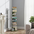 TUTOTAK Bookshelf, 8-Tier Bookcase, Narrow Spine Book Shelf for Small Space, Corner Standing Shelf for Living Room, Office, Study, Entryway, Olive Green BS06BOG008