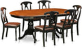 East West Furniture PLKE7-BCH-LC 7 Piece Dining Table Set Consist of an Oval Dinner Table with Butterfly Leaf and 6 Faux Leather Dining Room Chairs, 42x78 Inch, Black & Cherry