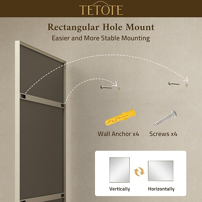 TETOTE Brushed Nickel Bathroom Mirror for Over Sink 36" x 36" Brushed Nickel Beveled Framed Rectangle Vanity Mirror for Bathroom, Bedroom, Entryway, Living Room, Tempered Glass, Stronger Frame