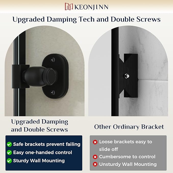 Keonjinn Pivot Mirror Bathroom, 24x30 Inch Black Tilt Mirror Bathroom for Over Sink, Matte Black Framed Mirrors for Bathrooms, Adjustable Beveled Rounded Corner Tilt Wall Mirrors, Horizontal/Vertical