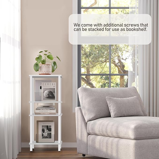 TUTOTAK End Table, Side Table, Nightstand, 2-Tier Storage Shelf, Sofa Side Table for Small Space, Living Room, Bed Room TB01BMW034