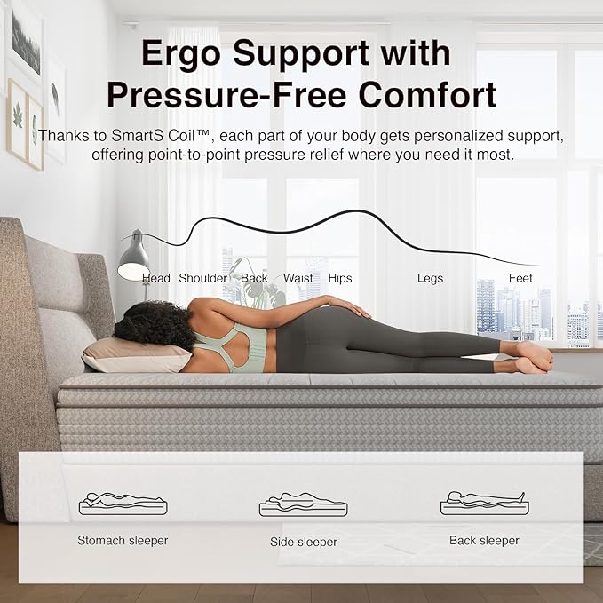 Novilla Twin Mattress, 10 Inch Twin Size Mattresses in a Box with Smarts™ Pocket Coil for Pressure Relief, Medium Firm Foam and Spring Hybrid Colchones with CertiPUR-US Certified for Kids