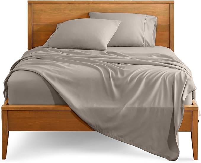 Bare Home Full Sheet Set - Luxury 1800 Ultra-Soft Microfiber Full Bed Sheets - Double Brushed - Deep Pockets - Easy Fit - 4 Piece Set - Bedding Sheets & Pillowcases (Full, Khaki)