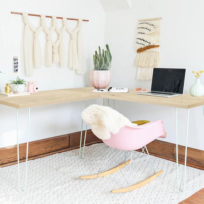 Kaboon Universal Tabletop 45"x20", Solid One-Piece Melamine Table Top, Double Desk L-Desk Floating Desk DIY, Home and Office, Oak/Grey Tone