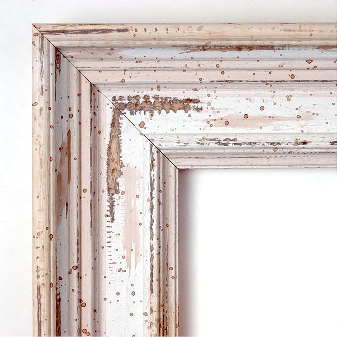 Amanti Art White Bathroom Mirror for Over Sink, 25x25 Alexandria White Wash Square Vanity Mirror, Medium Coastal Wood Frame, Hangs Horizonally and Vertically, Bathroom Wall Decor, Beveled Edge from WI
