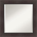 Amanti Art Brown Wall Mirror 26x26 Sloped Espresso Square Bathroom Mirror for Wall Decor Living Room, Medium Modern Contemporary Frame, Hangs Horizonally and Vertically, Bathroom Decor, Beveled Edge