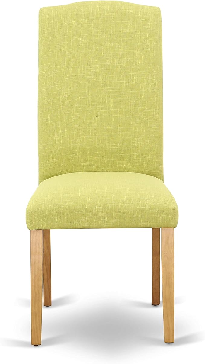 East West Furniture CAEN5-OAK-07 5 Piece Modern Dining Table Set Includes a Rectangle Wooden Table and 4 Limelight Linen Fabric Upholstered Parson Chairs, 36x60 Inch, Oak