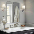 ANDY STAR 36”x48”Brushed Nickel Mirror for Bathroom, Rounded Rectangle Bathroom Mirror, Modern Metal Mirror in Premium Stainless Steel Frame, 1”Deep Set Design Hangs Horizontal Or Vertical