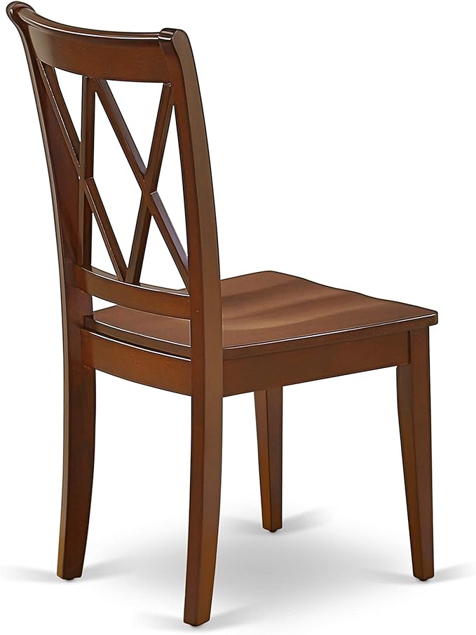 East West Furniture MLCL5-MAH-W 5 Piece Kitchen Table & Chairs Set Includes a Rectangle Dining Room Table with Butterfly Leaf and 4 Solid Wood Seat Chairs, 36x54 Inch, Mahogany
