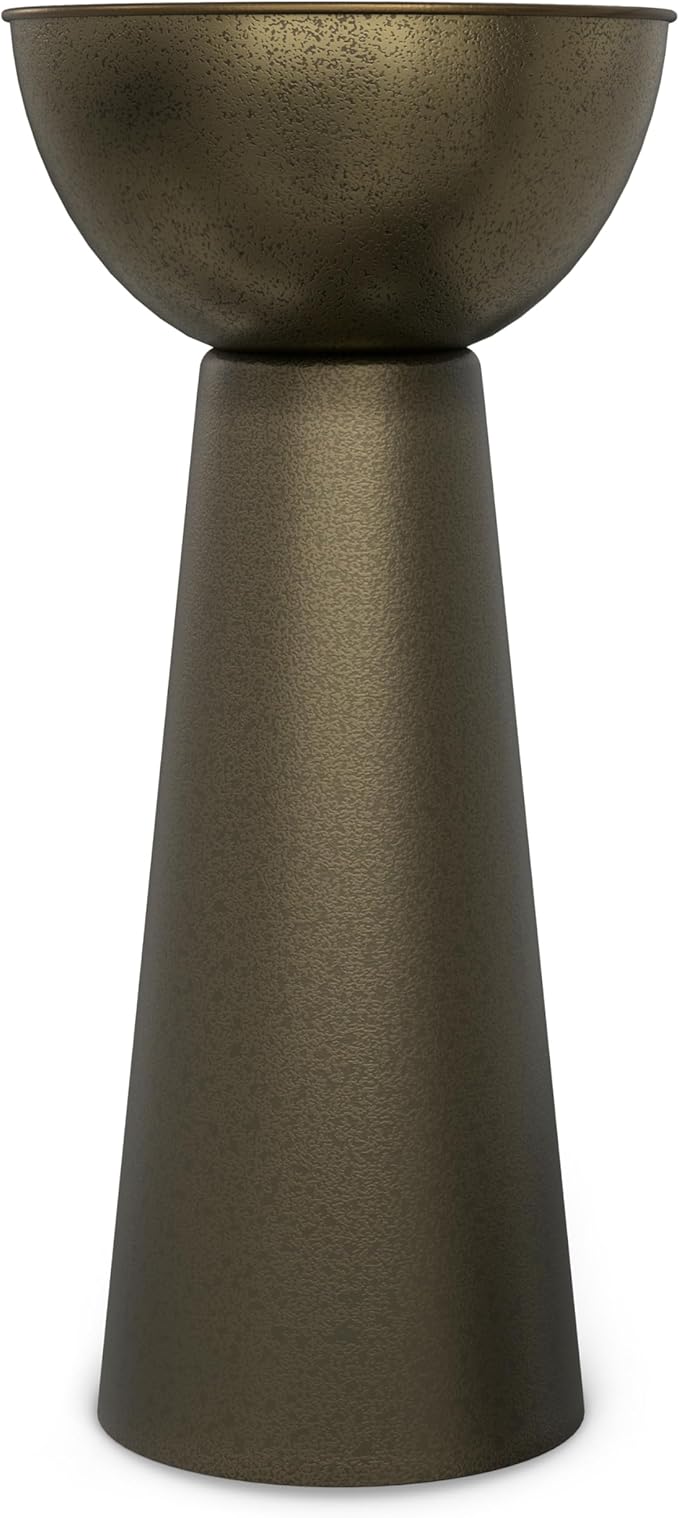 SIMPLIHOME Surrey Contemporary Modern 12 inch Wide Metal Side Table in Antique Gold, Fully Assembled for The Living Room and Bedroom
