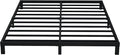 EMODA Queen Bed Frame No Box Spring Needed 6 Inch Heavy Duty Metal Platform BedFrame Queen Size with Steel Slats, Easy Assembly, Black
