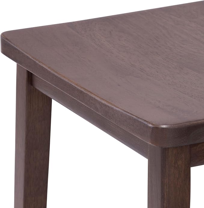 Plank+Beam Smythe Counter Stool, 24", Set of 2, Sturdy Wood Modern Kitchen Counter Height Stool, Saddle Seat Backless Counter Chair, Metal Footrest, Walnut