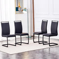 Modern Dining Chairs Set of 4,High Back Kitchen Chairs,Side Room Chair with Black Powder Coating Metal Legs,Easy to Clean Upholstered Dining Chairs,Ideal for Living Room(Black Chairs)