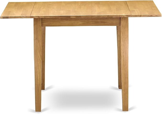 East West Furniture NDVA5-OAK-W 5 Piece Dining Room Furniture Set Includes a Rectangle Dining Table with Dropleaf and 4 Wood Seat Chairs, 30x48 Inch, Oak