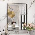WEER Black Framed Mirror for Bathroom, 24x32 Inch Matte Black Bathroom Vanity Mirror, Rectangular Black Metal Framed Wall Mirror with Tempered Glass, Rounded Corner, Anti-Rust (Horizontal/Vertical)