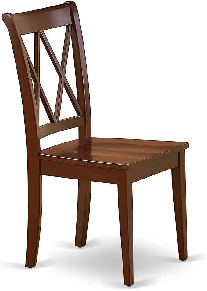 East West Furniture MLCL5-MAH-W 5 Piece Kitchen Table & Chairs Set Includes a Rectangle Dining Room Table with Butterfly Leaf and 4 Solid Wood Seat Chairs, 36x54 Inch, Mahogany
