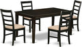 East West Furniture CAPF5-CAP-C 5 Piece Dining Room Furniture Set Includes a Rectangle Kitchen Table and 4 Linen Fabric Upholstered Dining Chairs, 36x60 Inch, Cappuccino