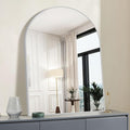 Arched Bathroom Mirror, 36x48IN Silver Bathroom Mirror with Metal Frame, Wide Wall Mounted Mirrors Decor Modern Dresser Mirror for Bedroom Living Room Entryway