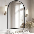 30" x 48" Black Arched Mirror, Arch Wall Mirror, Metal Frame Black Bathroom Mirror, Arched Top Bathroom Vanity Mirror for Living Room, Bedroom, Entryway, Tempered Glass, Shatter Proof