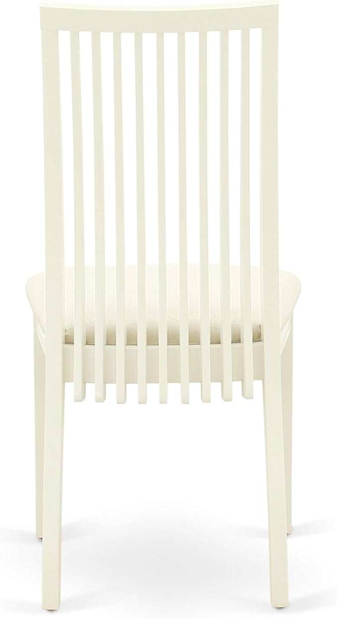East West Furniture LGIP5-LWH-C 5 Piece Dinette Set for 4 Includes a Rectangle Dining Table with Butterfly Leaf and 4 Linen Fabric Dining Room Chairs, 42x84 Inch, Linen White