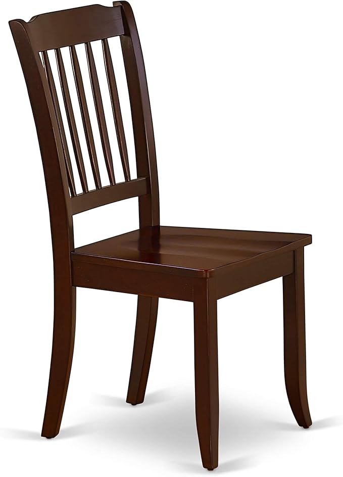 East West Furniture DODA7-MAH-W 7 Piece Kitchen Table & Chairs Set Consist of a Rectangle Dining Room Table with Butterfly Leaf and 6 Solid Wood Seat Chairs, 42x78 Inch, Mahogany