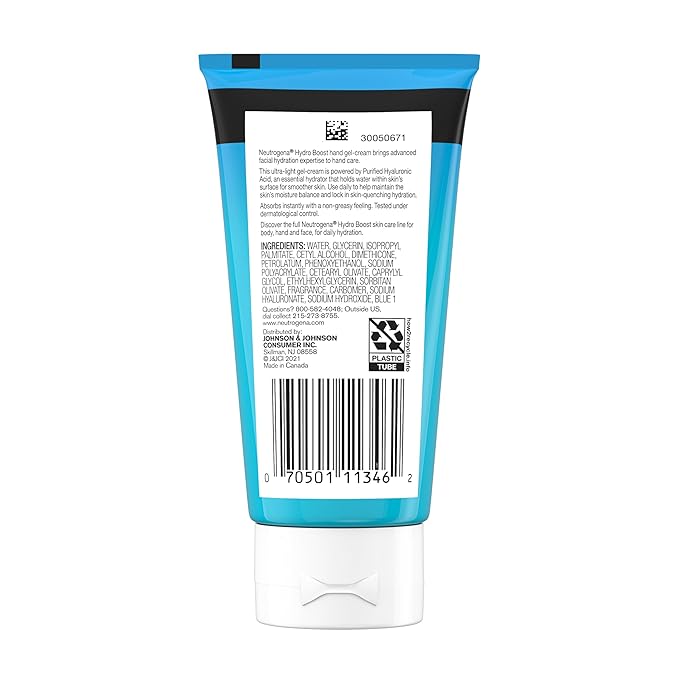 Neutrogena Hydro Boost Hydrating Hand Gel Cream with Hyaluronic Acid for Instantly Quenched, Soft & Supple Hands, Lightweight, Non-Greasy & Quick Absorbing Hand Lotion, Travel Size, 3 Oz