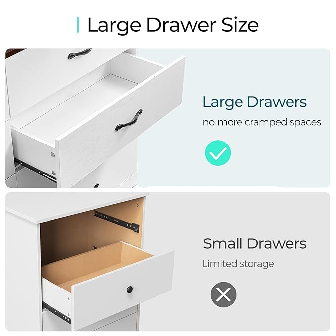 LINSY HOME 10 Drawer Dresser for Bedroom, 54" Wide Chest of Drawers, Modern TV Stand Dressers with Wood Frame and Metal Handles, Large Drawer Organizer for Bedroom, Living Room, White