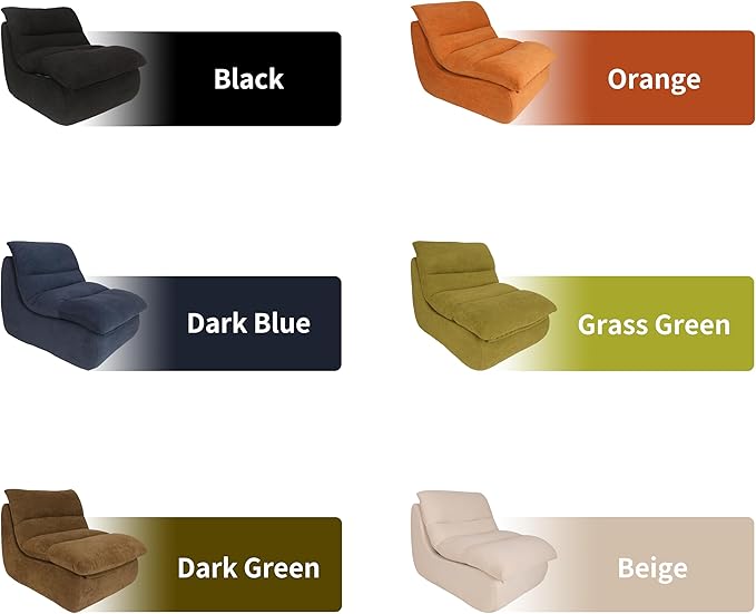 Bean Bag Chair - Memory Foam Bean Bag Chair for Adults, Comfy High-Resilience Single Sofa, Small Space Floor Chair, Chaise Lounge for Living Room, Bedroom (Grass Green, Cushions)
