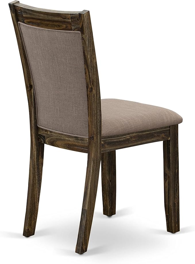 East West Furniture X727MZ748-9 9 Piece Dining Table Set Includes a Rectangle Dining Room Table with X-Legs and 8 Coffee Linen Fabric Upholstered Chairs, 40x72 Inch, Multi-Color