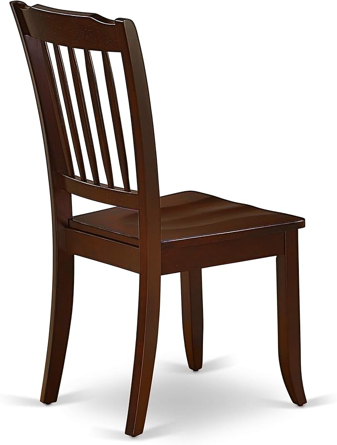 East West Furniture DODA7-MAH-W 7 Piece Kitchen Table & Chairs Set Consist of a Rectangle Dining Room Table with Butterfly Leaf and 6 Solid Wood Seat Chairs, 42x78 Inch, Mahogany