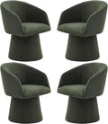 Swivel Dining Chairs Modern Accent Armchair Side Deskchair for Diningroom Vanity Bedroom Livingroom Reading Room,Green,4 Box