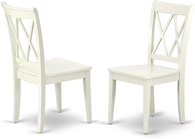 East West Furniture SHCL5-LWH-W 5 Piece Dining Table Set for 4 Includes a Round Kitchen Table with Pedestal and 4 Kitchen Dining Chairs, 42x42 Inch, Linen White