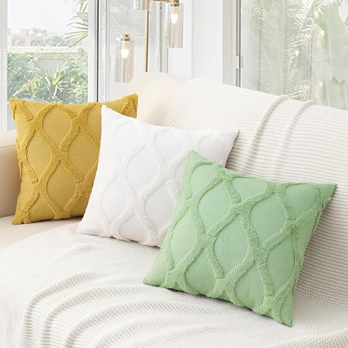 decorUhome Throw Pillow Covers 26x26 Inch Set of 2, Soft Plush Faux Fur Wool Sage Green Couch Pillow Covers, Decorative Neutral Pillow Cases for Bed Sofa Living Room Home Decor
