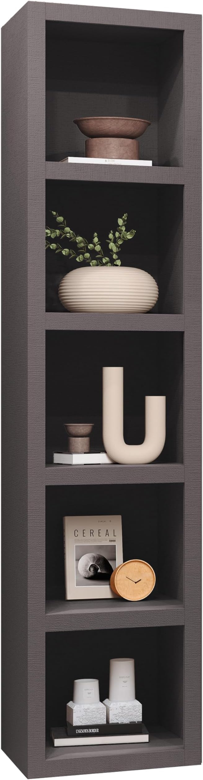 Oakland Living Dark Grey 91-in Tall Wooden Bookcase Shelf