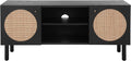 SAFAVIEH Home Collection Ophelia Black 2-Door 2-Shelf Entertainment Media Stand (Fits up to a 50" Flatscreen TV)