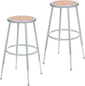 OEF Furnishings (2 Pack Height Adjustable Steel Stools, Grey, 25-33"