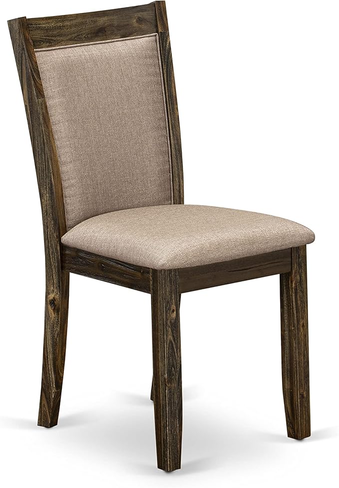 East West Furniture X727MZ716-7 7 Piece Kitchen Table Set Consist of a Rectangle Dining Table with X-Legs and 6 Dark Khaki Linen Fabric Parson Dining Chairs, 40x72 Inch, Multi-Color