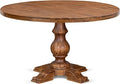 I55-0N-TP Modern Dining Table with Acacia Wood Round Tabletop and Stylish Pedestal Base - Antique Walnut Finish