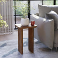 Bambos End Table - Solid Mango Wood Side Table with Bamboo-Inspired Legs | Handcrafted Accent Table for Living Room, Bedroom, Entryway | Easy Assembly, Sturdy, Compact & Durable Design | Walnut Finish