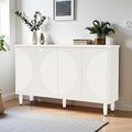 59.4" Sideboard Buffet Cabinet with Storage, Kitchen Buffet Storage Cabinet with Doors & Shelves, Modern Sideboard for Living Room, Kitchen, Hallway, White