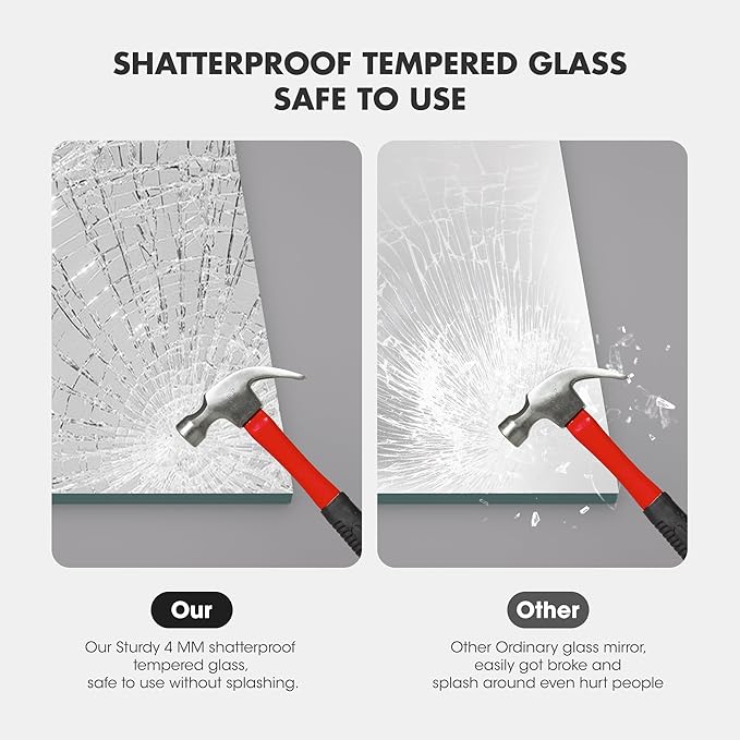 Hasipu Bathroom Mirror for Wall Vanity Mirror 20"x28"-2pcs, Frameless Mirror for Bathroom Sink, Rectangle Modern Horizontal or Vertical