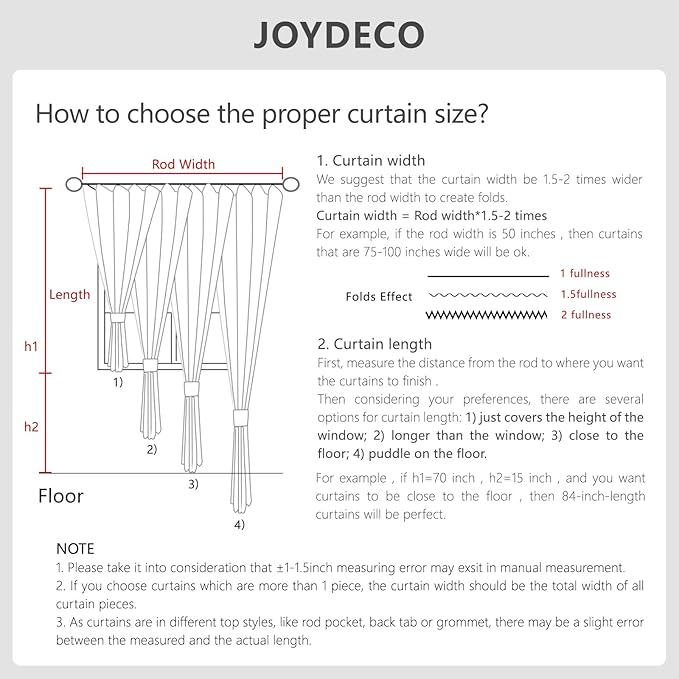 Joydeco 100% Blackout Curtains for Bedroom - Natural Linen Curtains 70" W x 108" L, Thermal Insulated 1 Panels White Light Blocking Drapes, Rod Pocket & Back Tabs, Darkening Privacy for Living Room