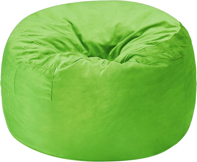 Homguava 6 FT Bean Bag Chair: 6' Bean Bags with Memory Foam Filled, Large Beanbag Chairs Soft Sofa with Dutch Velvet Cover-Lime