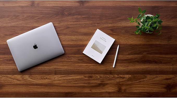 Kaboon Universal Tabletop 40"x18", Solid One-Piece Melamine Table Top, Double L-Desk Floating Desk DIY, Home and Office,Dark Walnut